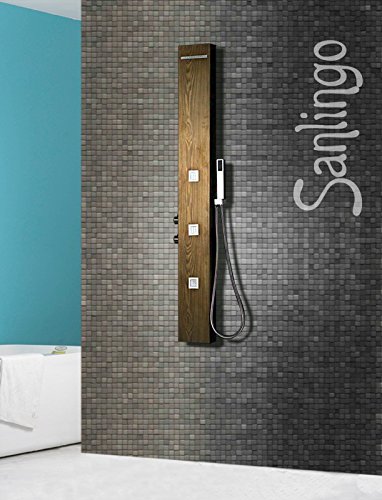Sanlingo Acier inoxydable Colonne de Douche Jets de massage Bois Optique Marron Sanlingo 4260360526817 (4260360526817)