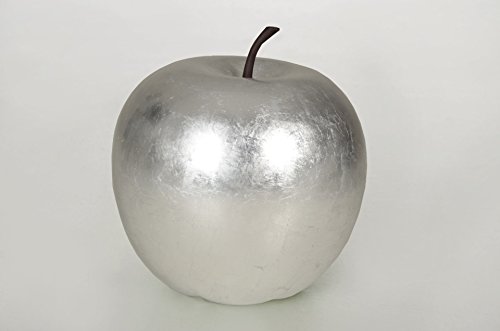 AE Trade En fibre de verre pour la décoration de fruits pomme 29 x 25,5 x 25,5 cm (argent brillant) 4260364563436 (4260364563436)