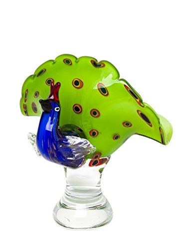 Coupe en forme de paon - verre - 27 cm