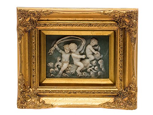 aubaho Tableau en relief avec cadre - motif angelots - style antique - imitation albâtre - 26 x 31 cm code EAN 4260375323852 