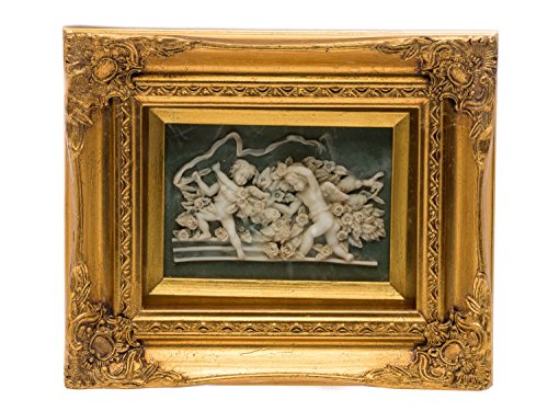 aubaho Tableau en relief avec cadre - 2 angelots - style antique - imitation albâtre - 26 x 31 cm code EAN 4260375323869 