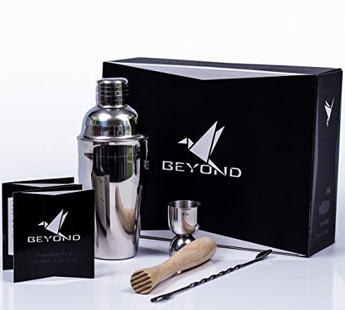 Beyond Paradise Beyond Premium SetCoffret Cocktail avec Sshaker en acier inoxydable?: 500 ml Shaker 500 ml, pilon, verre doseur, cuillère et brochure code EAN 4260376863524 
