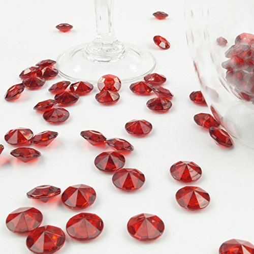 Diamants de décoration rouge foncé 12 mm lot de...