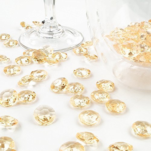 Décoration de diamants or 12 mm lot de 100 pier...