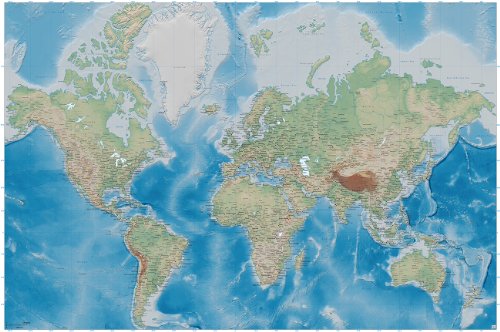 Affiche La carte géographique mondiale - decora...