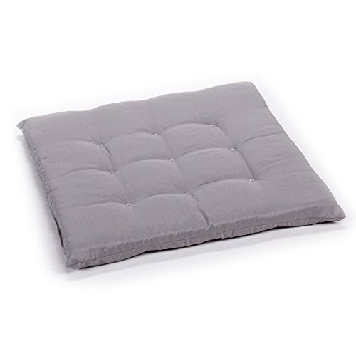 diMio Coussin de chaise 40 x 40 x 4 cm - maison de campagne design coussin d'assise dans 12 couleurs tendance, doux rembourré grau (dunkel) 4260389424477 (4260389424477)