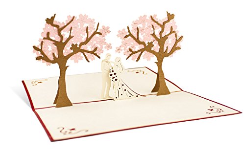 L10 Carte de voeux pour mariages, 3D pop up, ha...