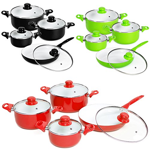 8pcs batterie de cuisine kit casseroles poêle c...