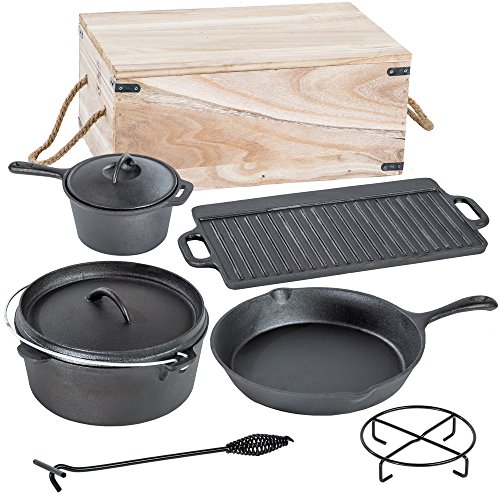 Lot de 7 pièces poêle casserole en fonte