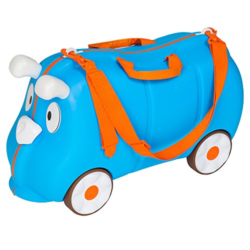 Valise à roulettes pour enfants porteur bleu