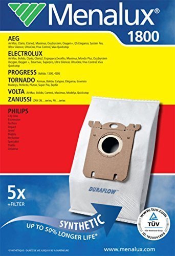 MENALUX 1800+1 FILTRE,5x sac d'aspirateur+1FILT...