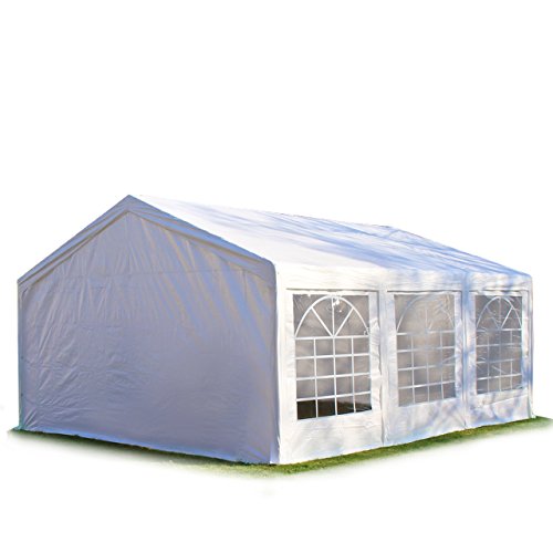 INTENT24 Tente de réception 4x6 m, toile de haute qualité 240g/m² PE blanc construction en acier galvanisé avec raccordement par vissage code EAN 4260409149779 