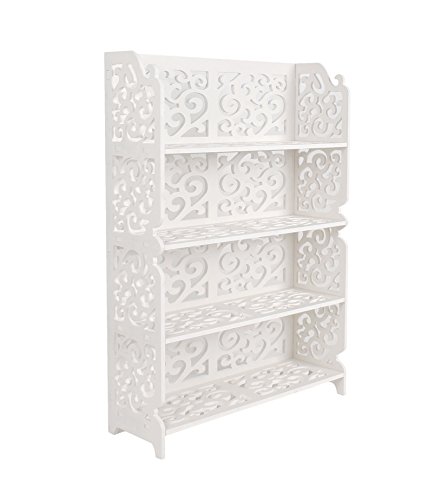 Etagère en bois ajouré coloris blanc meuble déc...