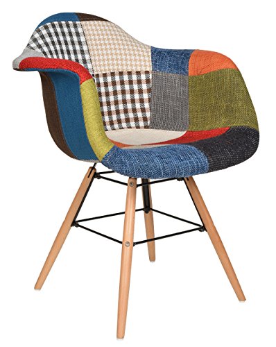 1x chaise design patchwork pâte colorée de bois...