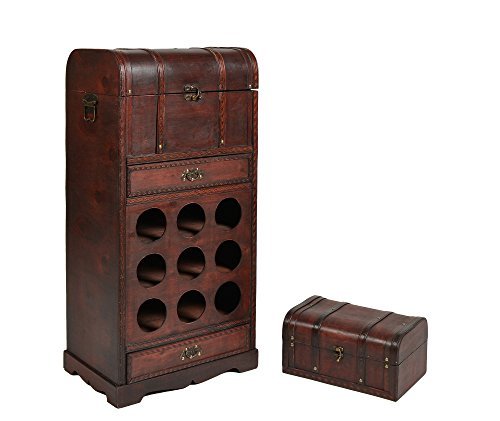 Casier à bouteilles avec valise et 2 tiroirs st...