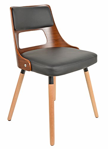 2728 chaise fauteuil style lounge en bois de noyer