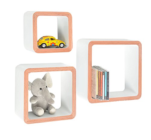 Lot de 3 étagères en blanc modernes et multi-us...