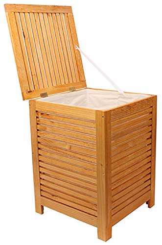 Grand panier à linge en noyer avec partie intérieure en coton 60 x 46 x 46 cm capacité : 120 l 4260424714297 JYSK