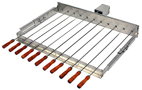 Automatique de pics à brochette Spatule avec moteur + 11 Rotation brochettes en acier inoxydable Mangal 4260424717397 Sell-tex