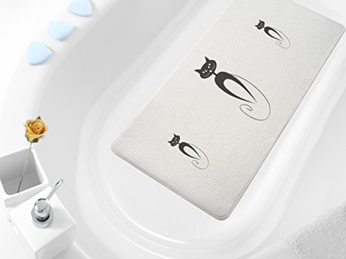 Tapis de douche et de baignoire antidérapant Blanc Tapis de douche, coussins et coffre situation antidérapant Carré, Vinyle, blanc, Wanneneinlage 36x91cm 4260428086543 Lashuma
