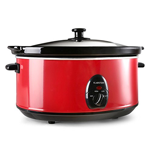 Bristol 65 - slow cooker, cocotte electrique, mijoteuse (6,5 l, 300w, 2 températures) - rouge 4260435918691 Klarstein