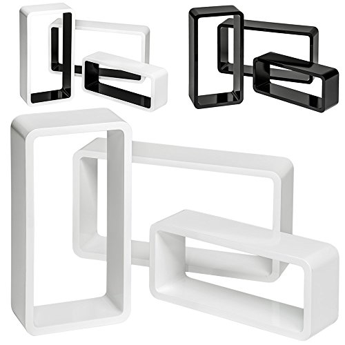 Lot de 3 étagères cubes murales livres salon cu...