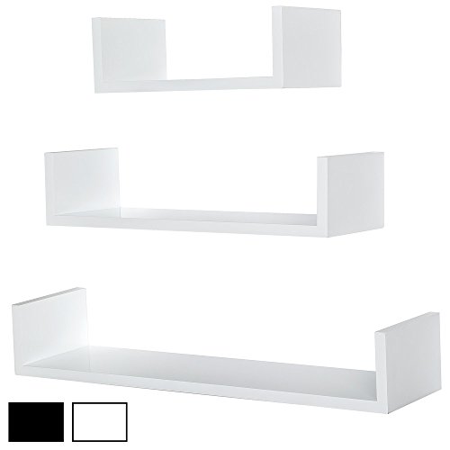 Lot de 3 étagères murales livres salon lounge c...