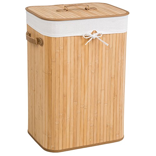 Panier à linge robuste corbeille en bambou bac ...
