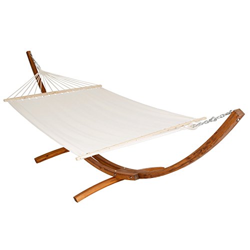 Hamac double xxl 415cm en pin bois avec support...