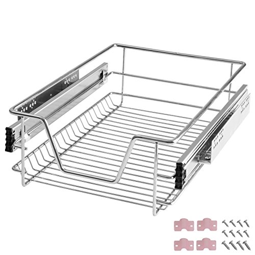 Panier de rangement coulissant en inox pour pla...