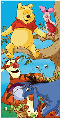 Winnie the Pooh Disney Winnie l'Ourson serviette de bain 70 x 140 cm serviette de plage bleu clair 4260455160407 (4260455160407)