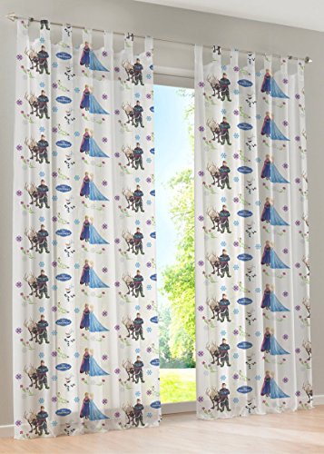 brandseller Disney La Reine des Neiges - Voilage Rideau décoratif Heimtexland Rideau décoratif pour chambre d'enfant - Dans les couleurs blanc et rose de Brand Seller - 145 x 245 cm, blanc, 145 x 245 cm code EAN 4260459698296 