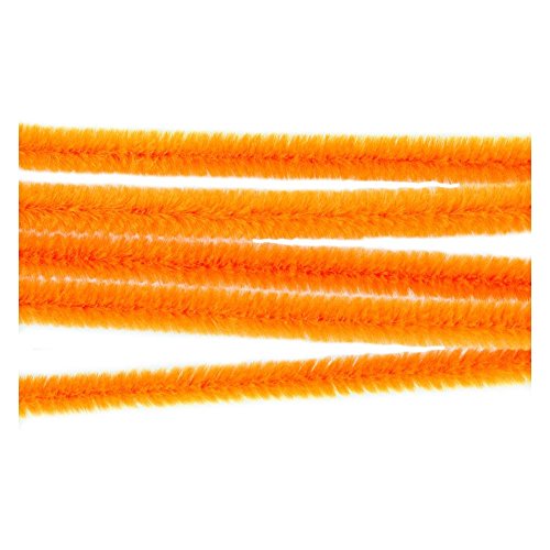 Fil chenille - fil cure pipe Orange Ø 6mm - 30c...