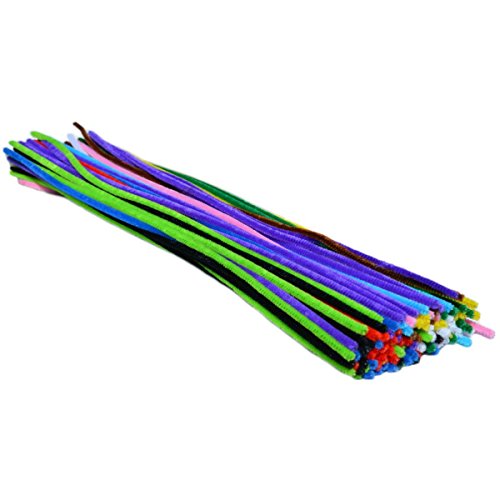 100 Fils chenilles Ø 9mm - 50cm, couleurs assor...