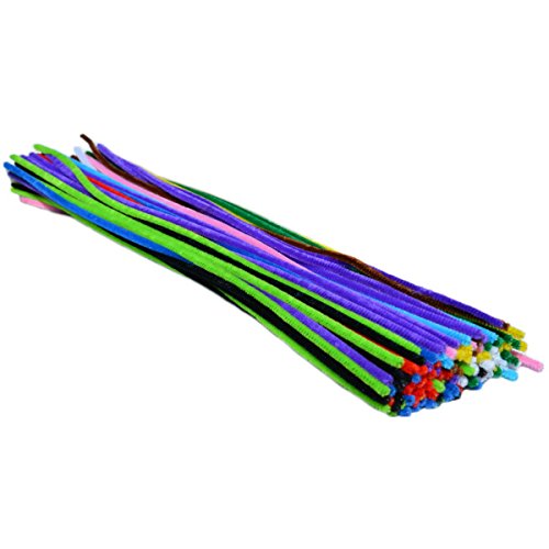 100 Fils chenilles Ø 15mm - 50cm, couleurs asso...