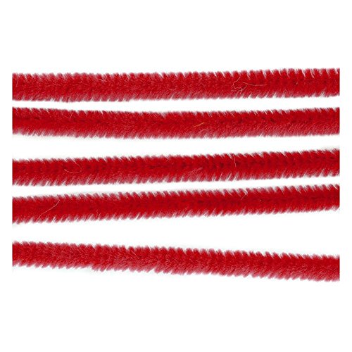 Fil chenille - fil cure pipe Rouge Ø 9mm - 30cm...