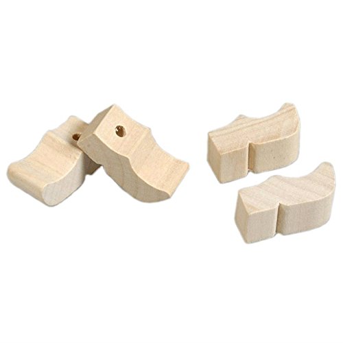 Sabot en bois miniature avec trou 28mm, 5 paire...