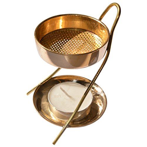 Junker Kirchenbedarf Encensoir bougie - brule encens sans charbon, avec tamis, laiton, Hauteur 11cm code EAN 4260463645620 