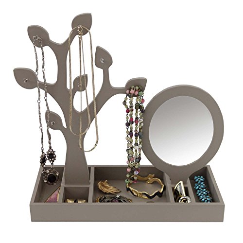 Arbre à bijoux avec des vide-poches et un miroi...