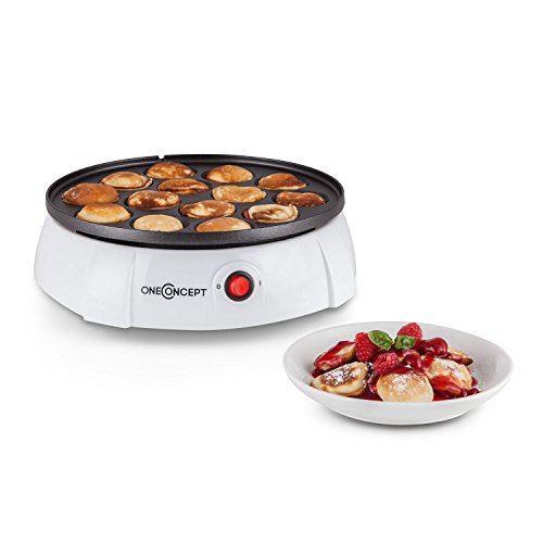 OneConcept oneConcept Pancake Queen - Appareil à mini pancake de 650W avec revêtement anti-adhésif (jusqu'à 14 pancakes, préparation en 3 à 5 min, nettoyage facile) - blanc code EAN 4260467716067 