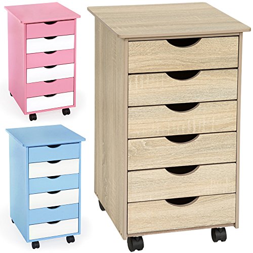 Commode 65 x 36 x 40 cm caisson à roulettes - d...