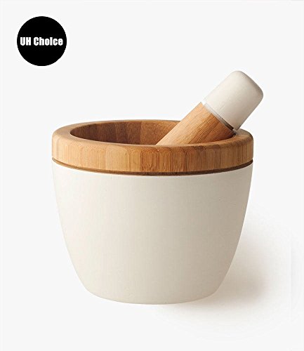 UH Choice Mortier et Pilon Mortiers et pilons en bambou, D 12,4 cm x T 10 cm code EAN 4260476380181 