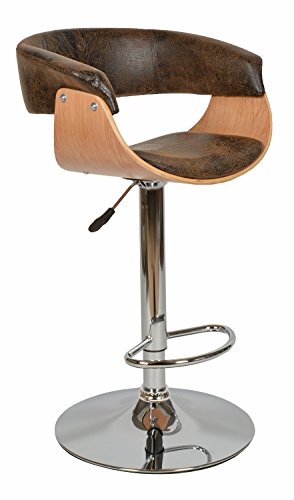 1 x tabouret de bar cuisine bois de chêne foncé...