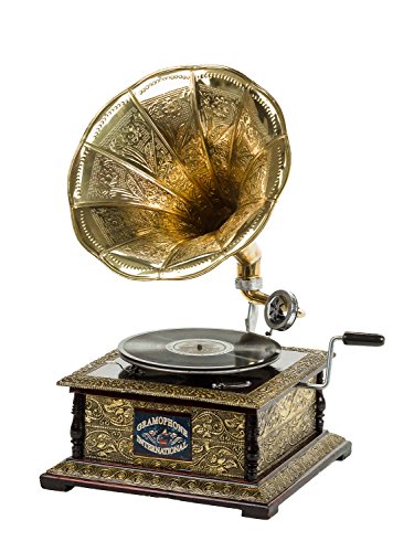 Gramophone avec pavillon pour disque 78 tours s...
