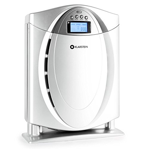 Klarstein Grenoble - purificateur d'air / ioniseur 4 en 1 avec filtre hepa, couvre 40m² (filtre plusieurs couches, télécommande, 3 vitesses et timer) - argent code EAN 4260489823828 