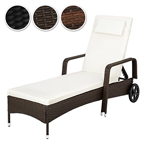 Chaise longue bain de soleil en poly rotin tran...