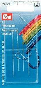 4 aiguilles broderie en perles, avec chas doré ...