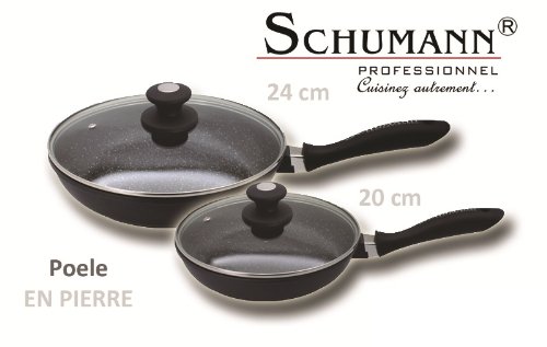 SCHUMANN PROFESSIONNEL LOT DE 2 POELES EN PIERRE 20/24CM - SCHUMANN PROFESSIONNEL code EAN 4508526052733 
