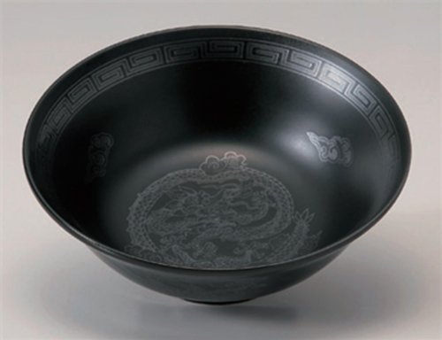 BLACK-GLAZE-DRAGON 19.5cm Bol de Ramen Porcelai...
