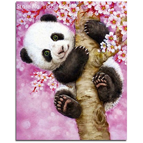 Panda pêche diamant arbre peinture mosaïque poi...